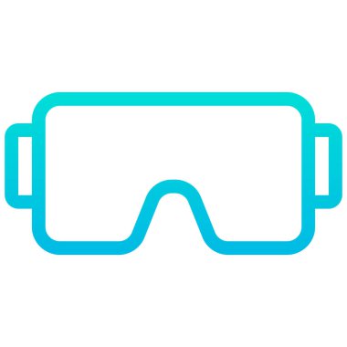 Koruyucu gözlükler beyaza izole edilmiş minimalist vektör simgesi 