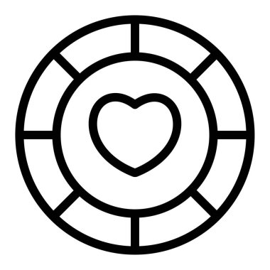 Basit kalp simgesi, vektör illüstrasyonu