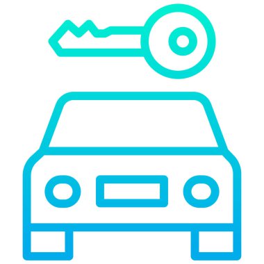 Basit anahtar konsept simgesi, vektör illüstrasyonu