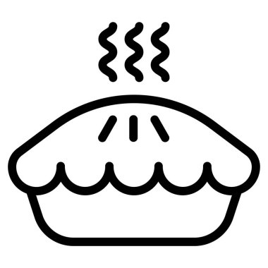 sıcak turta minimalist vektör simgesi beyaz üzerinde izole