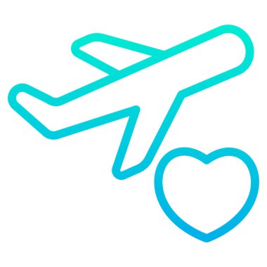 Balayı Seyahat Web simgesi basit vektör illüstrasyonu