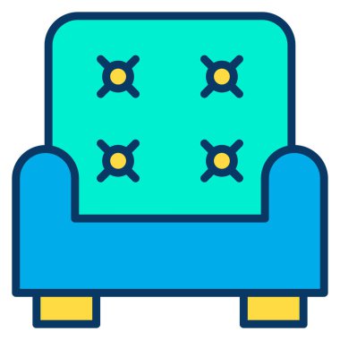 Kanepe. Web simgesi basit illüstrasyon