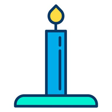 Beyaz arkaplanda basit mum vektör resimleme