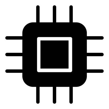 Mikroçip Web simgesi basit illüstrasyon