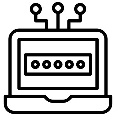 dizüstü bilgisayar simgesi, vektör illüstrasyonu