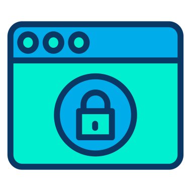 Kilit. Web simgesi basit illüstrasyon