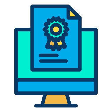 Beyaz arkaplanda basit sertifika vektör resimlemesi