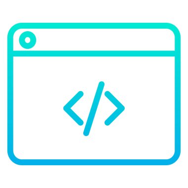 Kodlama. Web simgesi basit illüstrasyon
