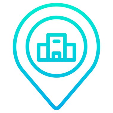 Konum Oteli web simgesi basit vektör illüstrasyonu