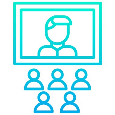 Toplantı. Web simgesi basit illüstrasyon