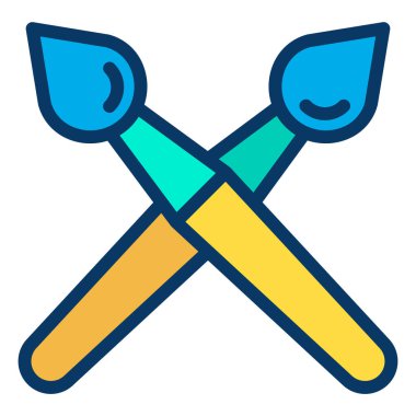 Beyaz arkaplanda basit fırça vektör resimleme