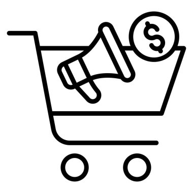 Alışveriş arabası. Basit resimleme