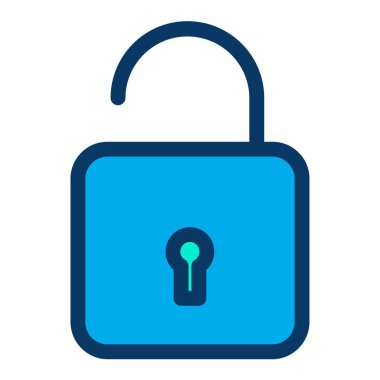 Beyaz arkaplanda basit vektör simgesinin kilidini aç