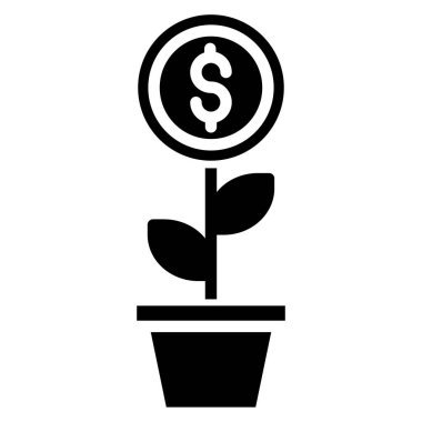 Para santrali, beyaz arkaplanda basit vektör simgesi