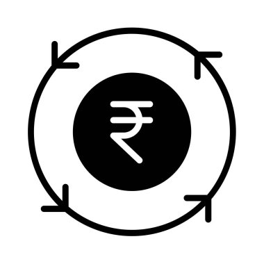 Rupiler, vektör simgesi, basit illüstrasyon Hint parası, Hint rupisi. 