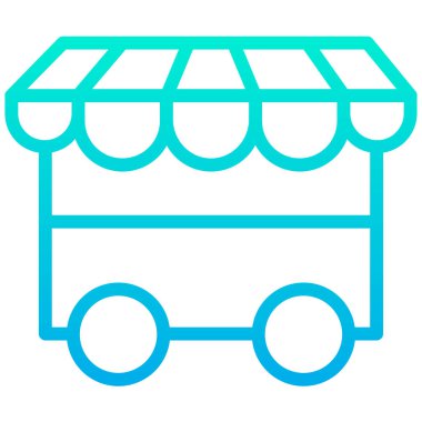 Dondurma alışveriş arabası. Basit resimleme