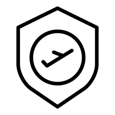 Koruma kalkanı minimalist vektör simgesi beyaza izole edildi 