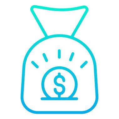 Para çantası düz simge, vektör resim izole