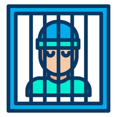 Hapishane Hırsızı, vektör simgesi, basit illüstrasyon 