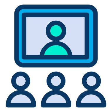 Toplantı. Web simgesi basit illüstrasyon