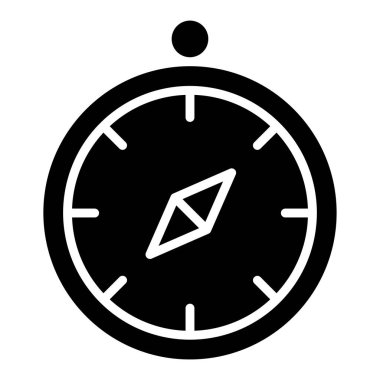 Pusula minimalist vektör simgesini beyaza izole et