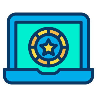 dizüstü bilgisayar simgesi, vektör illüstrasyonu