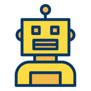 robot. Web simgesi basit illüstrasyon 