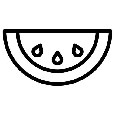 Basit karpuz simgesi, vektör illüstrasyonu