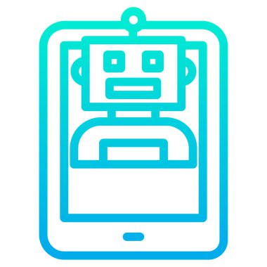 robot. Web simgesi basit illüstrasyon 