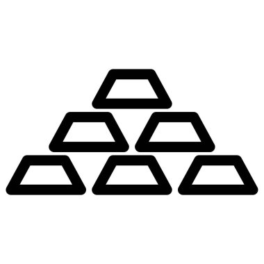 Beyaz arkaplanda altın külçeleri simgesi. vektör illüstrasyonu