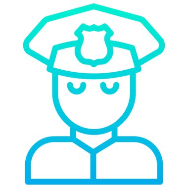 Polis minimalist vektör simgesi beyaza izole edildi