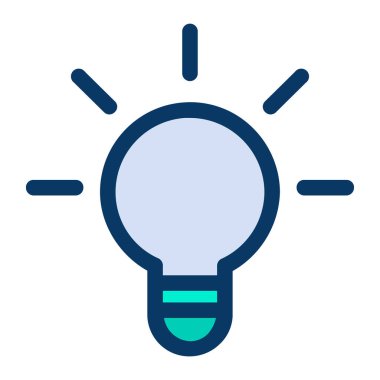 Beyaz arkaplanda basit ampul vektör resmetmesi