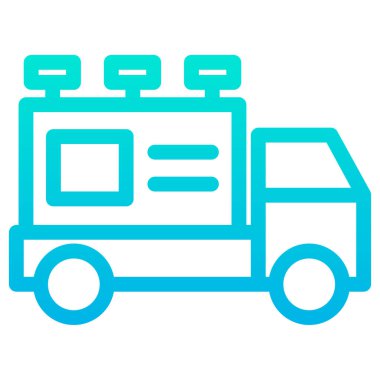 Basit kamyon simgesi, vektör illüstrasyonu