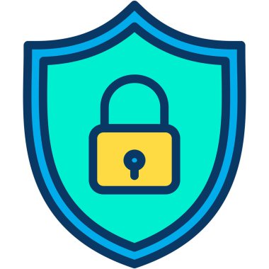 Kalkan. Web simgesi basit illüstrasyon