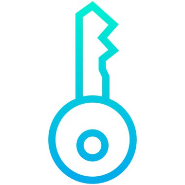 Basit anahtar konsept simgesi, vektör illüstrasyonu