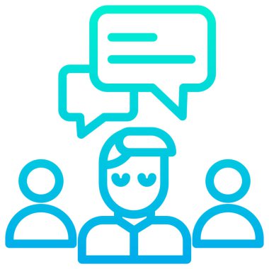 Man Communication web simgesi basit vektör illüstrasyonu