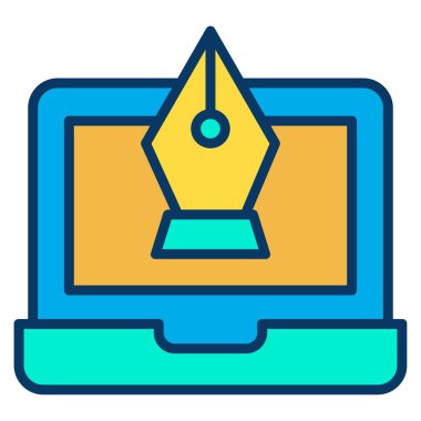 dizüstü bilgisayar simgesi, vektör illüstrasyonu