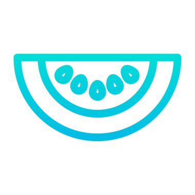 Basit karpuz simgesi, vektör illüstrasyonu