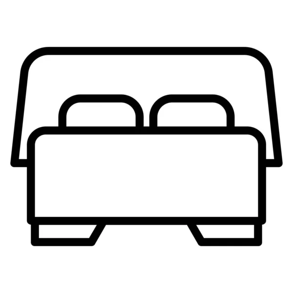 Cama Icono Vector Ilustración — Vector de stock