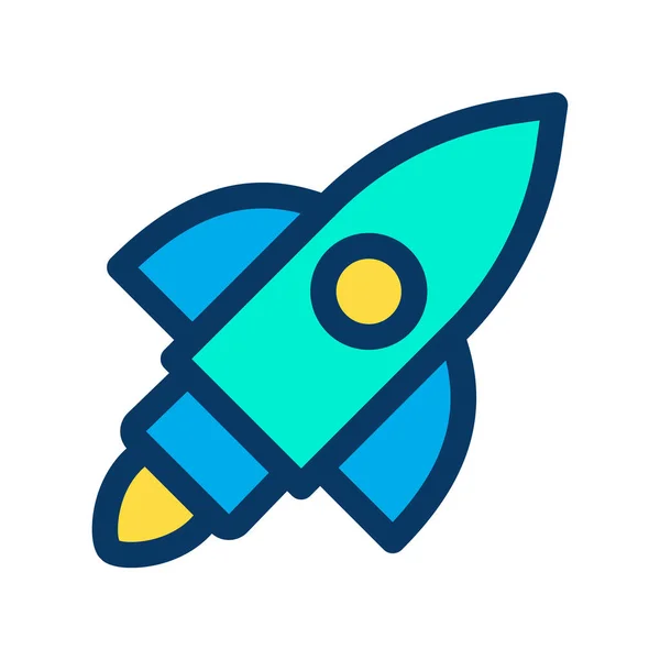 Rocket Launch Vector Color Icon — Stock Vector