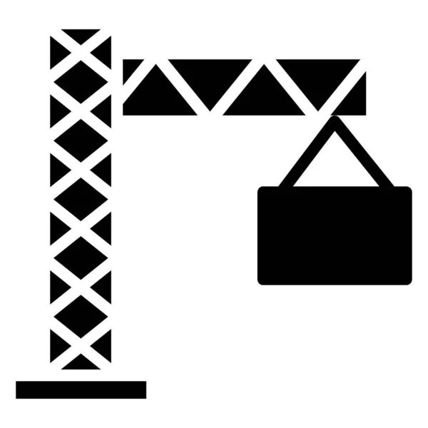 Crane Konsep Konstruksi Ikon Vektor - Stok Vektor