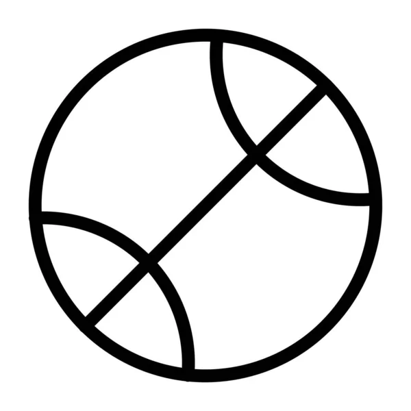 Ball Minimalistisches Vektor Symbol Von Isoliert Auf Weiß — Stockvektor
