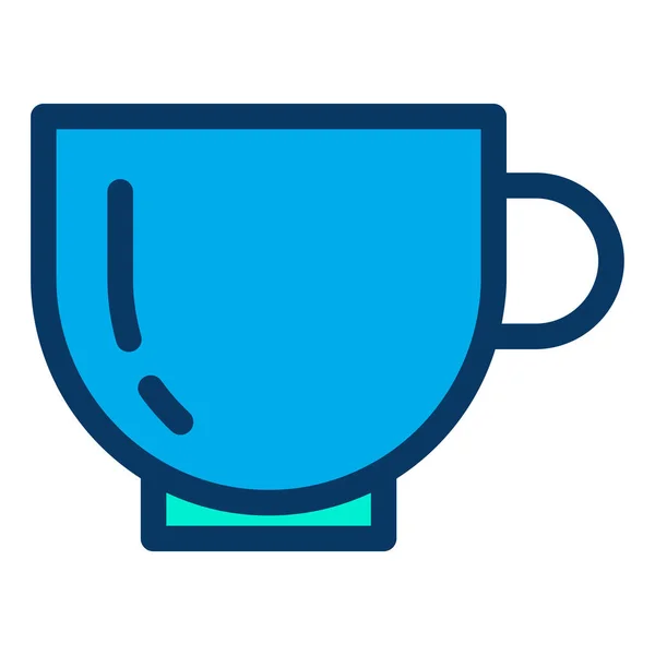 Tea Mug Flat Icon Vector Illustration — Stock Vector