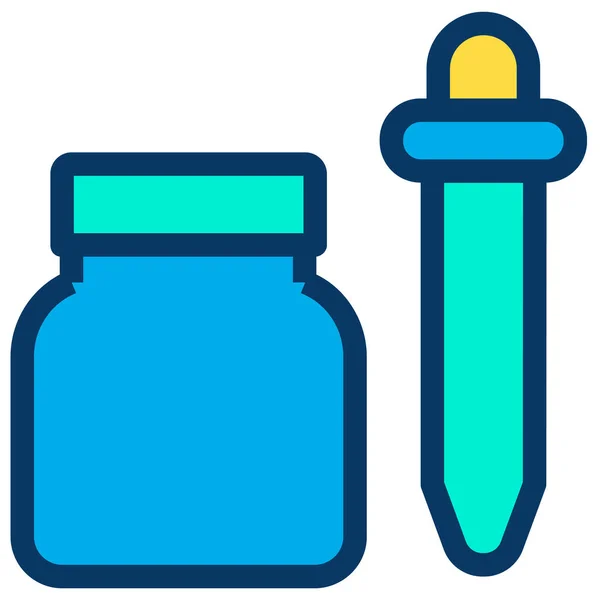 Pipet Minimalistische Vector Pictogram Geïsoleerd Wit — Stockvector