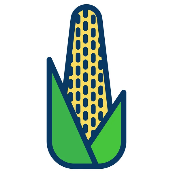 Fresh Organic Corn Cob Simple Illustration — Stock Vector