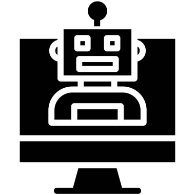 robot. Web simgesi basit illüstrasyon 