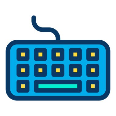 Basit klavye simgesi, vektör illüstrasyonu