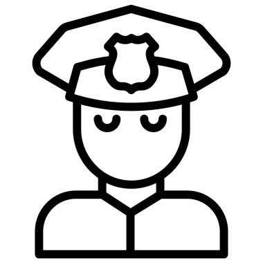 Polis minimalist vektör simgesi beyaza izole edildi