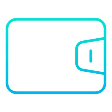 Basit cüzdan simgesi, vektör çizimi