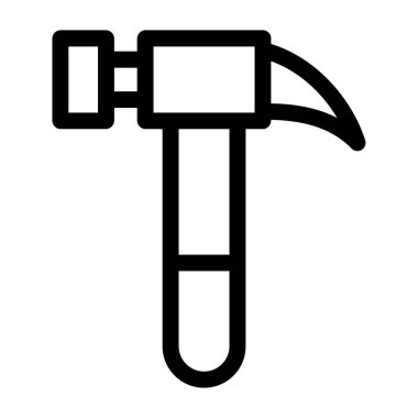 Beyaz arkaplanda basit çekiç vektör resimleme